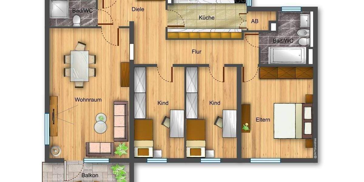 Etagenwohnung Heidenheim Schnaitheim - 4 Zimmer, 97 m&sup2;, 225.000&euro; | Angebot:25740479