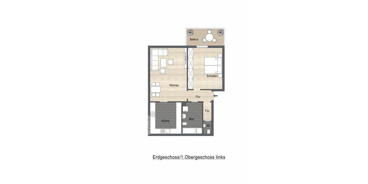 Etagenwohnung Heidenheim an der Brenz - 2 Zimmer, 55 m&sup2;, 614&euro; | Angebot:25910420