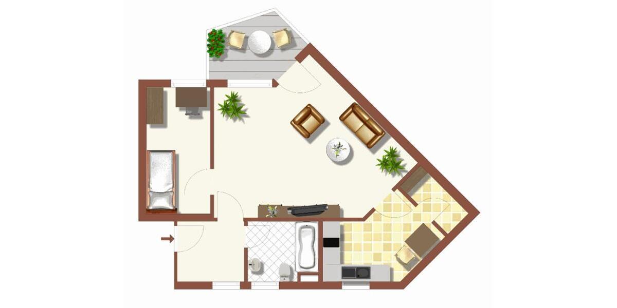 Etagenwohnung Heidenheim an der Brenz - 1.5 Zimmer, 54 m&sup2;, 364&euro; | Angebot:26583587