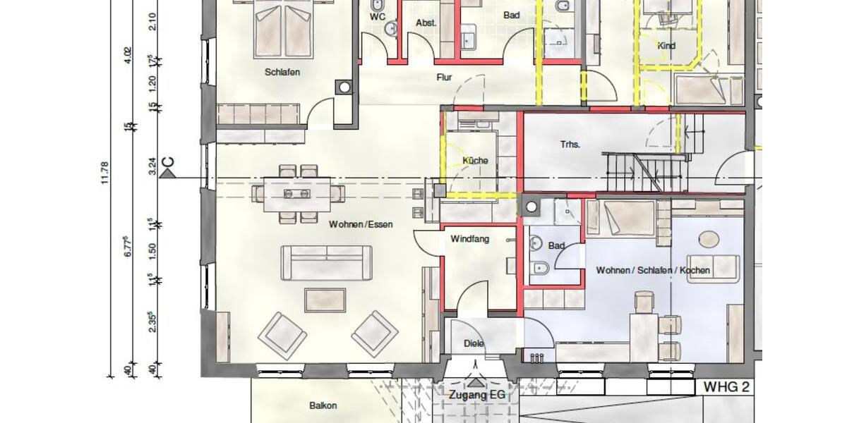 Erdgeschoßwohnung Frankenhardt - 3 Zimmer, 113 m&sup2;, 1.290&euro; | Angebot:25783422
