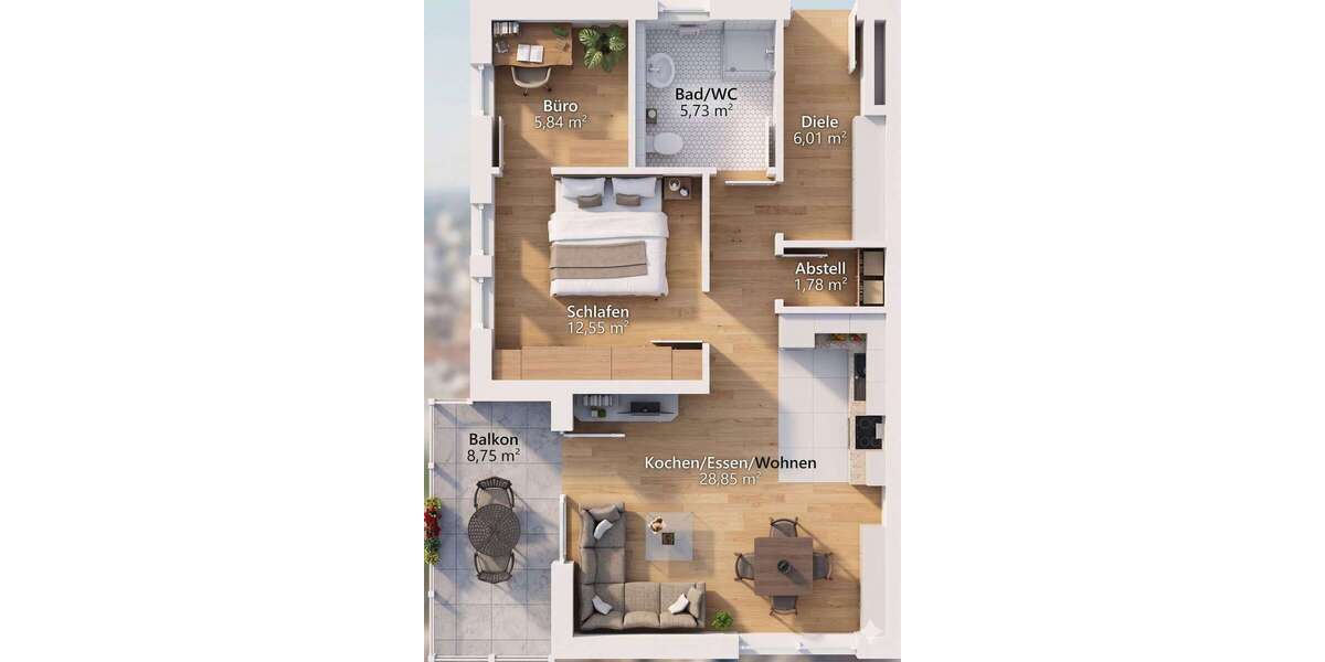 10% Rabatt bis August! Neubauprojekt „Panoramablick“ 3,5 Zi. Wohnung mit Balkon Aufzug & TG - Terrassenwohnung Göggingen | Angebot:27532446