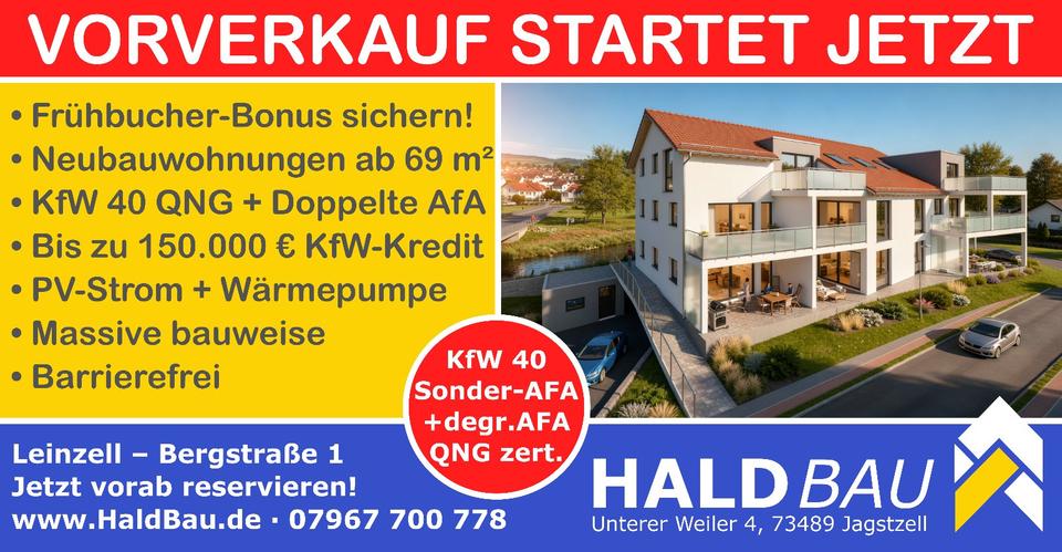 Etagenwohnung Leinzell - 3 Zimmer, 62 m&sup2;, 294.700&euro; | Angebot:26635641