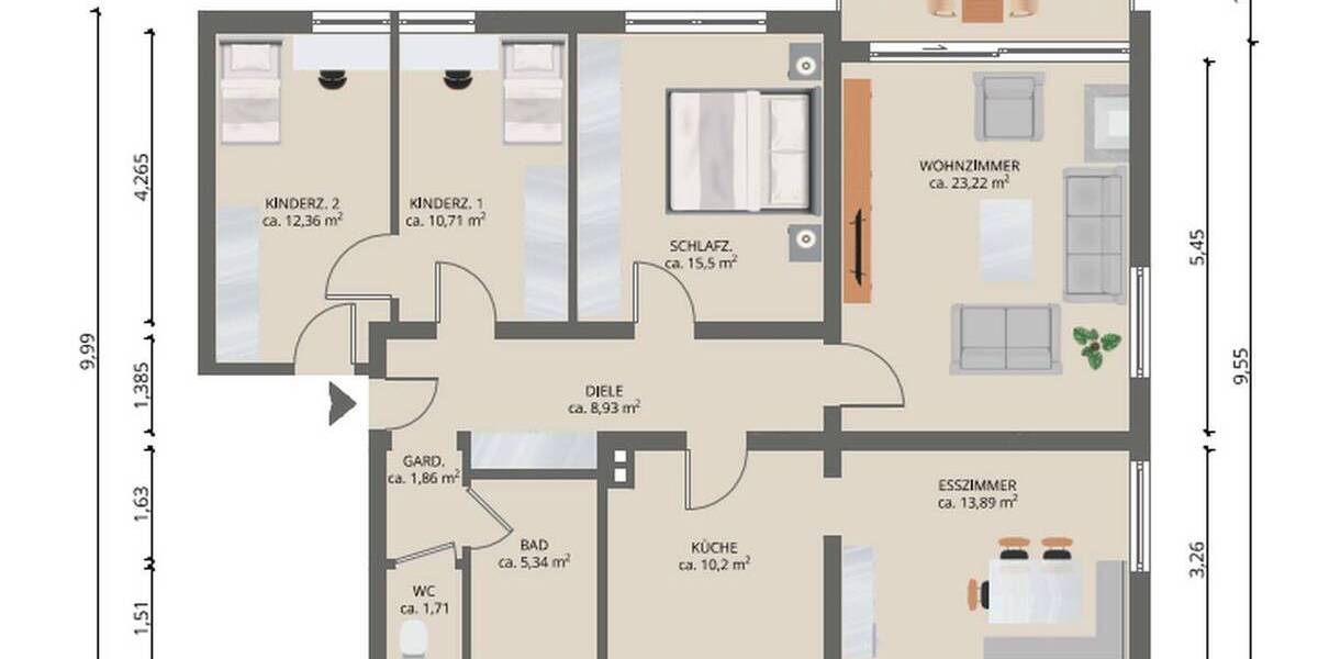 Etagenwohnung Schwäbisch Gmünd Straßdorf - 5 Zimmer, 106 m&sup2;, 255.000&euro; | Angebot:26102920
