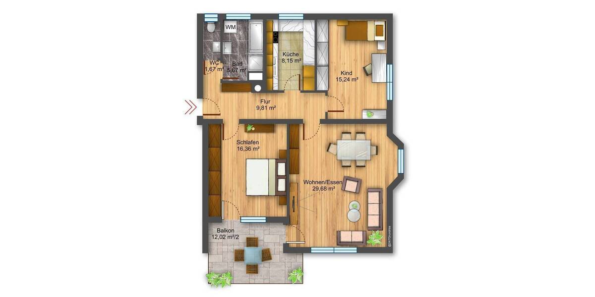 Etagenwohnung Heidenheim an der Brenz Innenstadt - 3 Zimmer, 90 m&sup2;, 245.000&euro; | Angebot:25773554