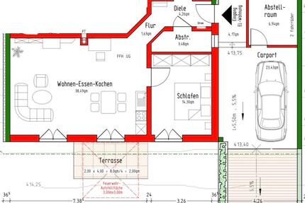 Wohnung Hüttlingen - 2.5 Zimmer, 80 m&sup2;, 1.100&euro; | Angebot:27553283