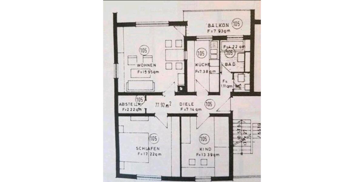 Etagenwohnung Aalen Unterkochen - 3 Zimmer, 80 m&sup2;, 850&euro; | Angebot:25576439
