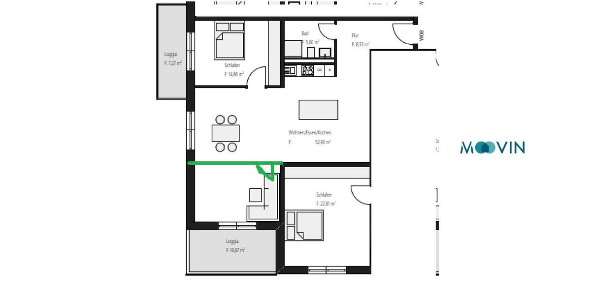 Etagenwohnung Heidenheim an der Brenz - 3 Zimmer, 93 m&sup2;, 1.175&euro; | Angebot:23278449