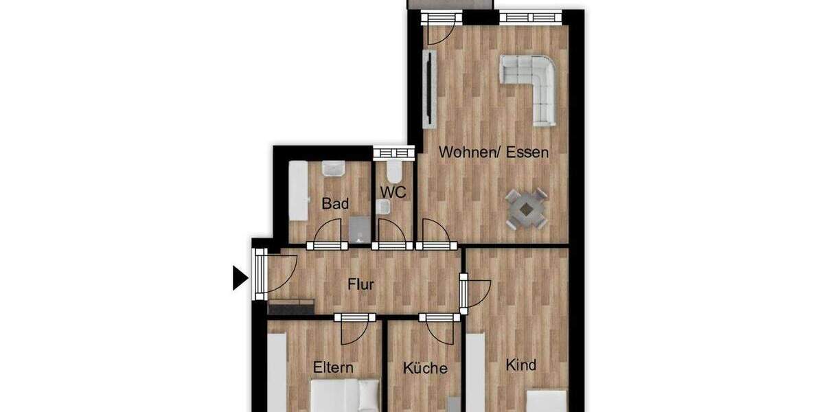 Etagenwohnung Riesbürg Utzmemmingen - 3 Zimmer, 81 m&sup2;, 665&euro; | Angebot:25800984