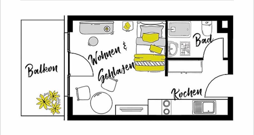 Etagenwohnung Schwäbisch Gmünd - 1 Zimmer, 25 m&sup2;, 407&euro; | Angebot:25855222