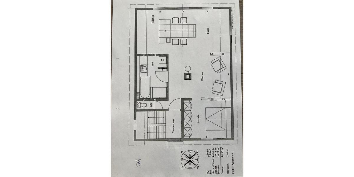 Dachgeschoßwohnung Schwäbisch Gmünd - 1.5 Zimmer, 62 m&sup2;, 620&euro; | Angebot:25965685