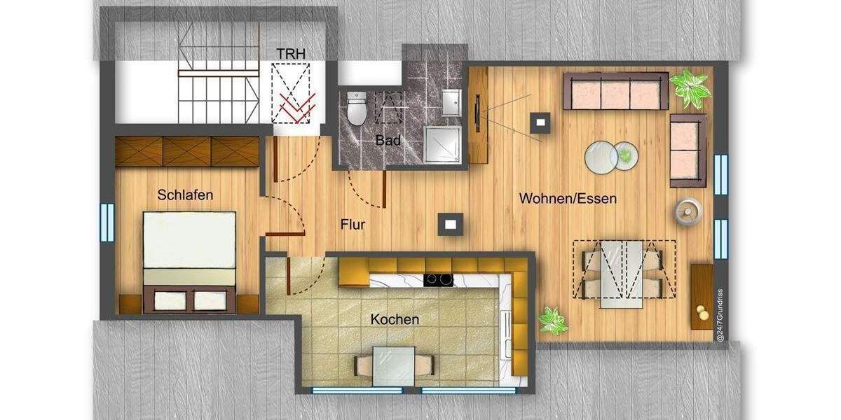 Etagenwohnung Heidenheim Innenstadt - 2 Zimmer, 50 m&sup2;, 145.000&euro; | Angebot:25692818