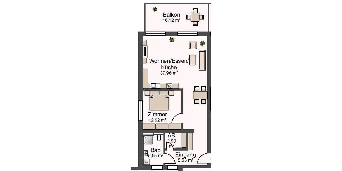 Etagenwohnung Aalen Unterkochen - 2 Zimmer, 76 m&sup2;, 1.100&euro; | Angebot:25701400