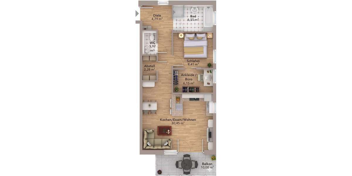 10% Rabatt bis Ende August! Neubauprojekt „Panoramablick“ 3,5 Zi. Wohnung mit Balkon Aufzug & TG - Etagenwohnung Göggingen | Angebot:27532450