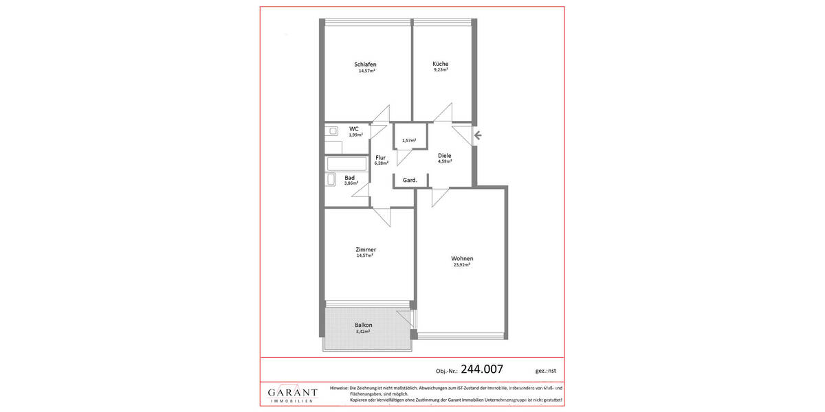 Etagenwohnung Schwäbisch Gmünd Bettringen - 3 Zimmer, 84 m&sup2;, 199.000&euro; | Angebot:26585615
