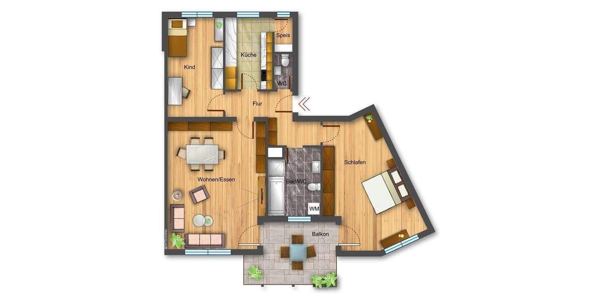 Etagenwohnung Heidenheim an der Brenz Innenstadt - 3 Zimmer, 96 m&sup2;, 355.000&euro; | Angebot:25678748