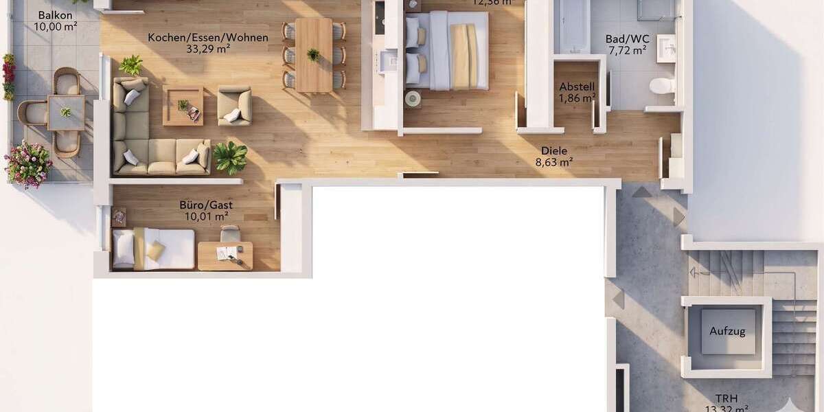 10% Rabatt bis August! Neubauprojekt „Panoramablick“ 3,5 Zi. Wohnung mit Terrasse Aufzug & TG - Terrassenwohnung Göggingen | Angebot:27532448