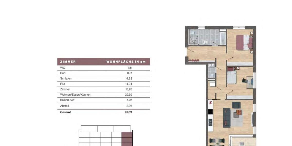 Terrassenwohnung Heidenheim an der Brenz Aufhausen - 4 Zimmer, 92 m&sup2;, 515.000&euro; | Angebot:26638585