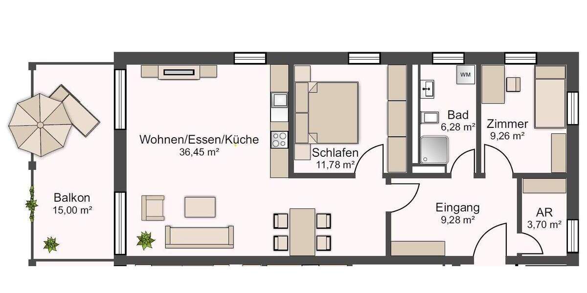 Etagenwohnung Aalen Unterkochen - 3 Zimmer, 84 m&sup2;, 1.265&euro; | Angebot:25701386