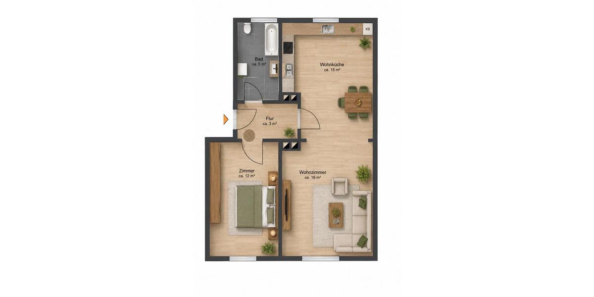 Etagenwohnung Nördlingen - 2 Zimmer, 50 m&sup2;, 175.000&euro; | Angebot:27249696