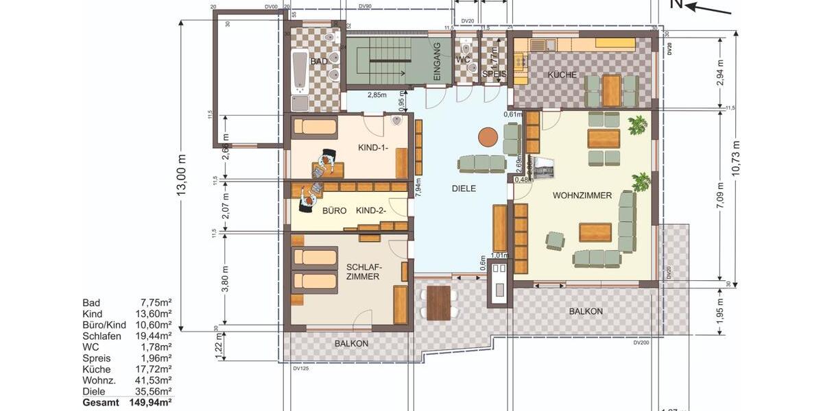 Etagenwohnung Oberkochen - 4.5 Zimmer, 150 m&sup2;, 1.110&euro; | Angebot:26670365