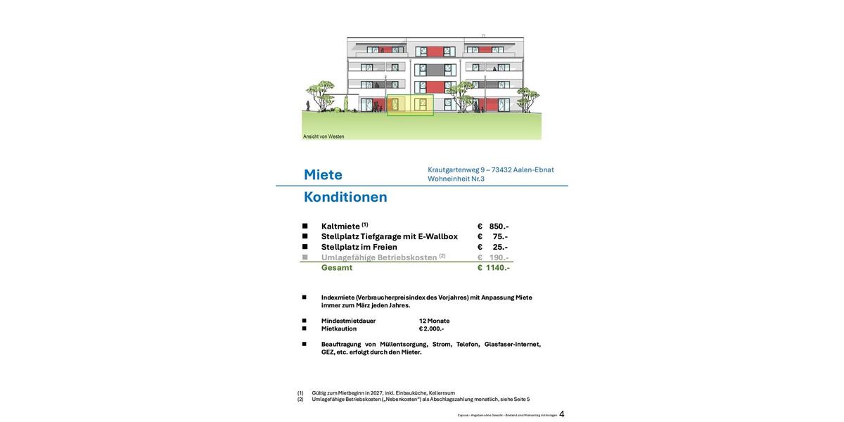 Erdgeschoßwohnung Aalen Ebnat - 1 Zimmer, 58 m&sup2;, 1.140&euro; | Angebot:27604322