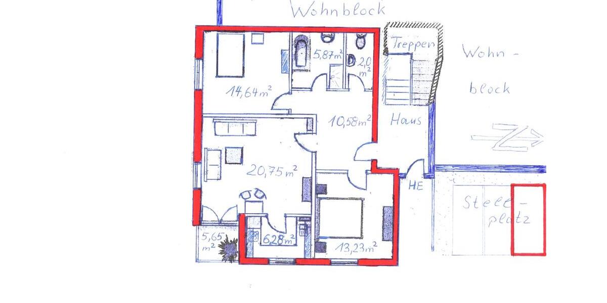 Erdgeschoßwohnung Riesbürg - 3 Zimmer, 75 m&sup2;, 710&euro; | Angebot:25932455