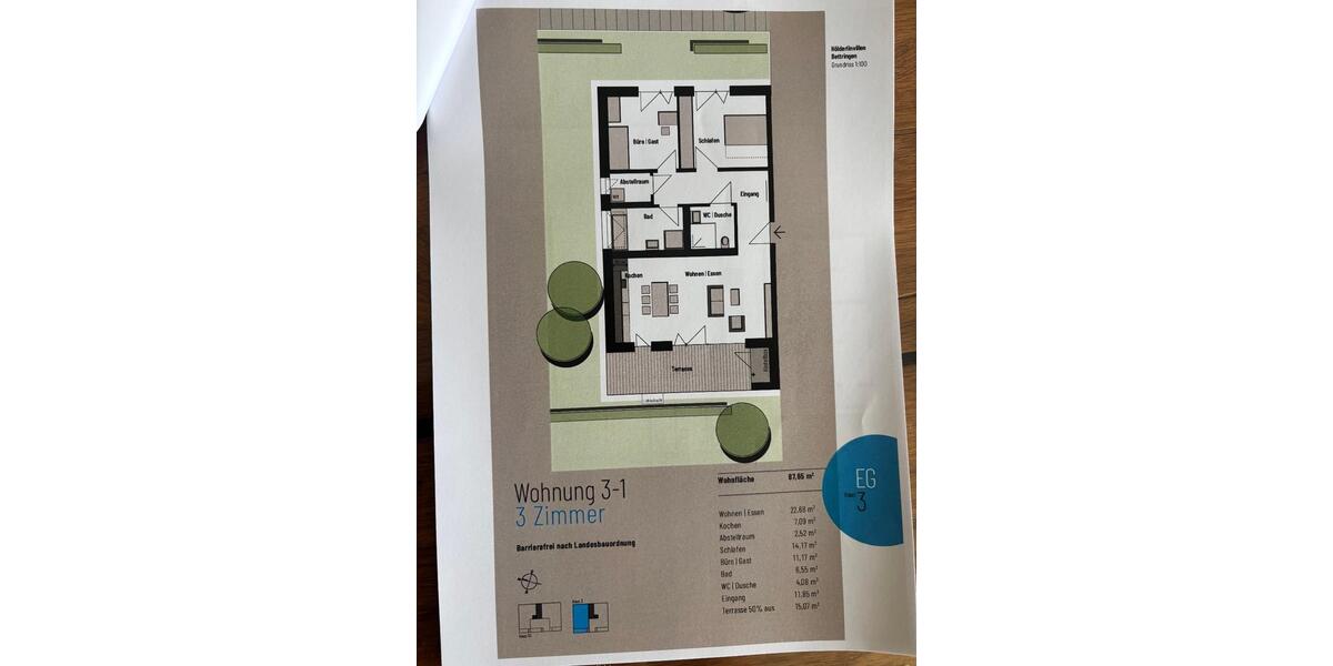 Erdgeschoßwohnung Schwäbisch Gmünd Bargau - 3 Zimmer, 88 m&sup2;, 1.060&euro; | Angebot:26443347