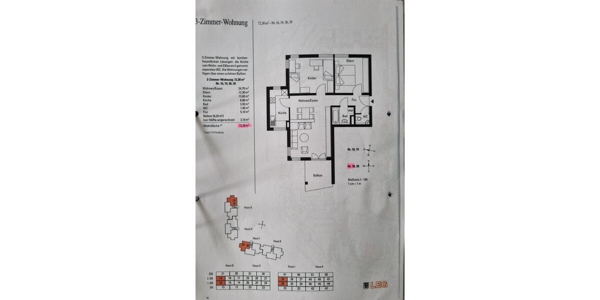 Etagenwohnung Ellwangen (Jagst) - 3 Zimmer, 72 m&sup2;, 250.000&euro; | Angebot:27185804