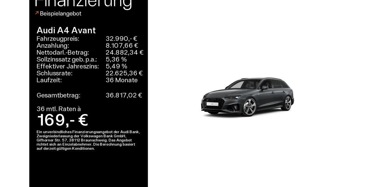 Audi A4 37.593 km 32.990 &euro; Heidenheim a. d. B. 89520