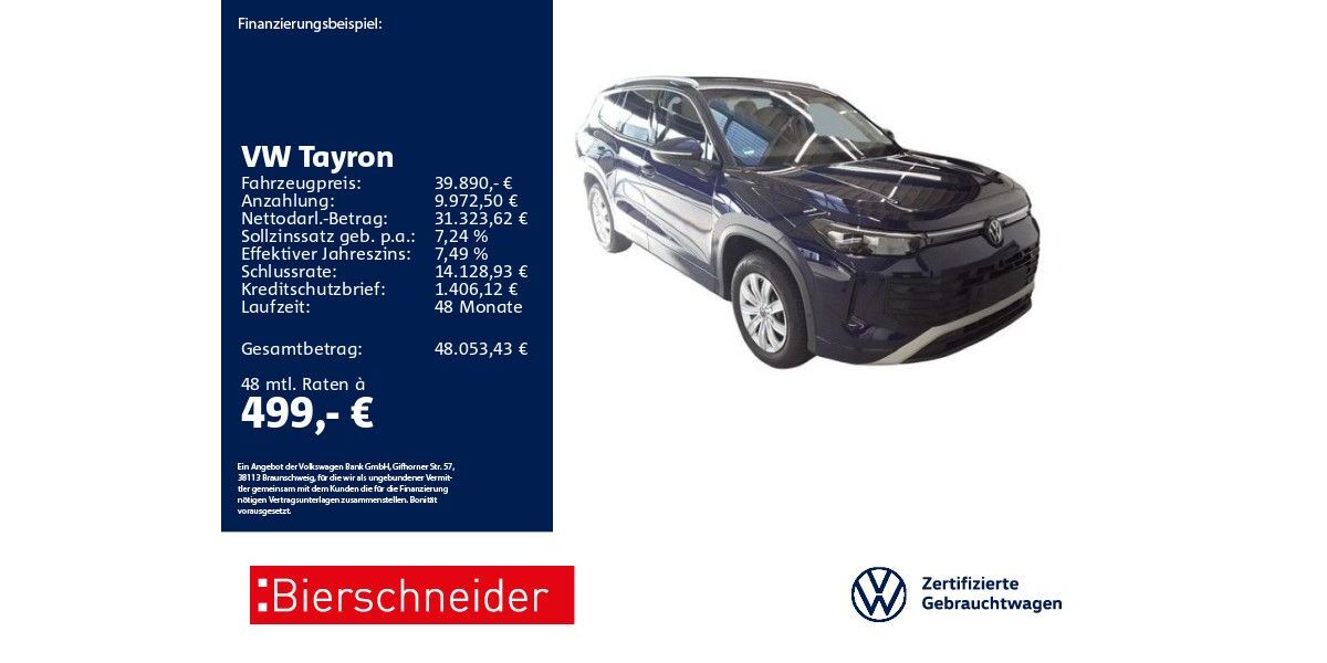 VW Tayron 11.220 km 39.890 &euro; Aalen 73431