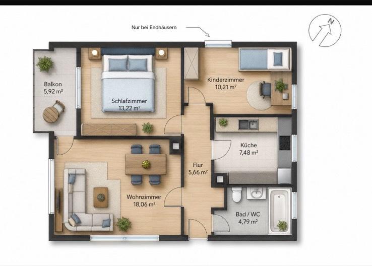 Erdgeschoßwohnung Schwäbisch Gmünd - 3 Zimmer, 62 m&sup2;, 173.000&euro; | Angebot:26984832