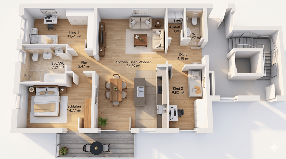 10% Rabatt bis Ende August! Neubauprojekt „Panoramablick“ 4,5 Zi. Wohnung mit Terrasse Aufzug & TG - Etagenwohnung Göggingen | Angebot:27532444