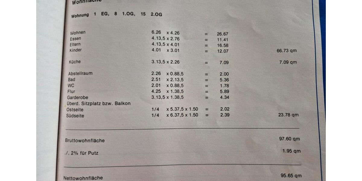 Etagenwohnung Aalen Unterkochen - 3.5 Zimmer, 95 m&sup2;, 280.000&euro; | Angebot:25408184