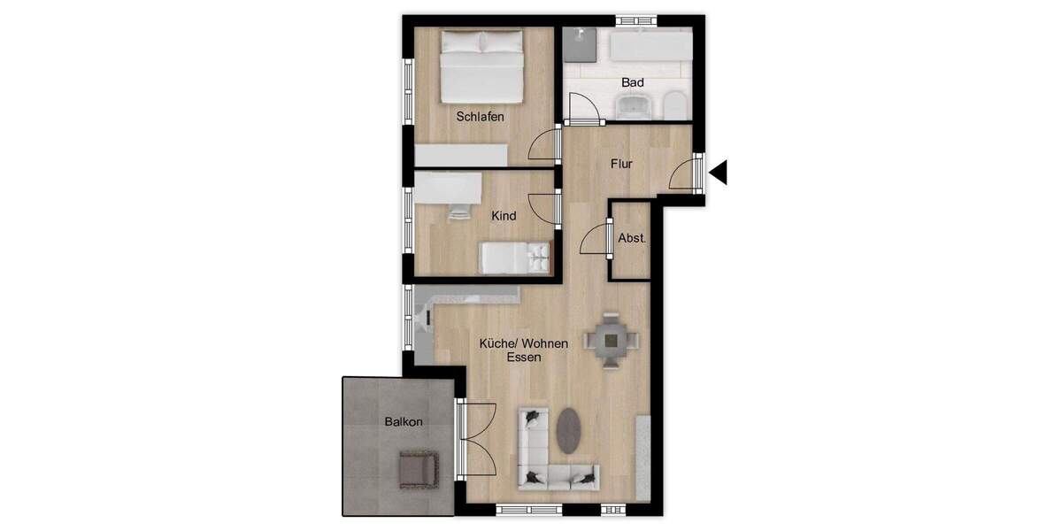 Etagenwohnung Bayern - Nördlingen Nördlingen - 3 Zimmer, 82 m&sup2;, 1.030&euro; | Angebot:25939439